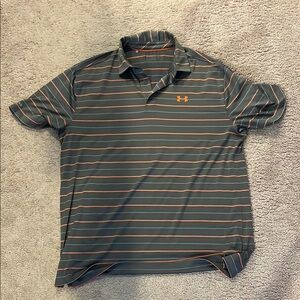 Under Armour Gray and Orange Performance Polo Shirt